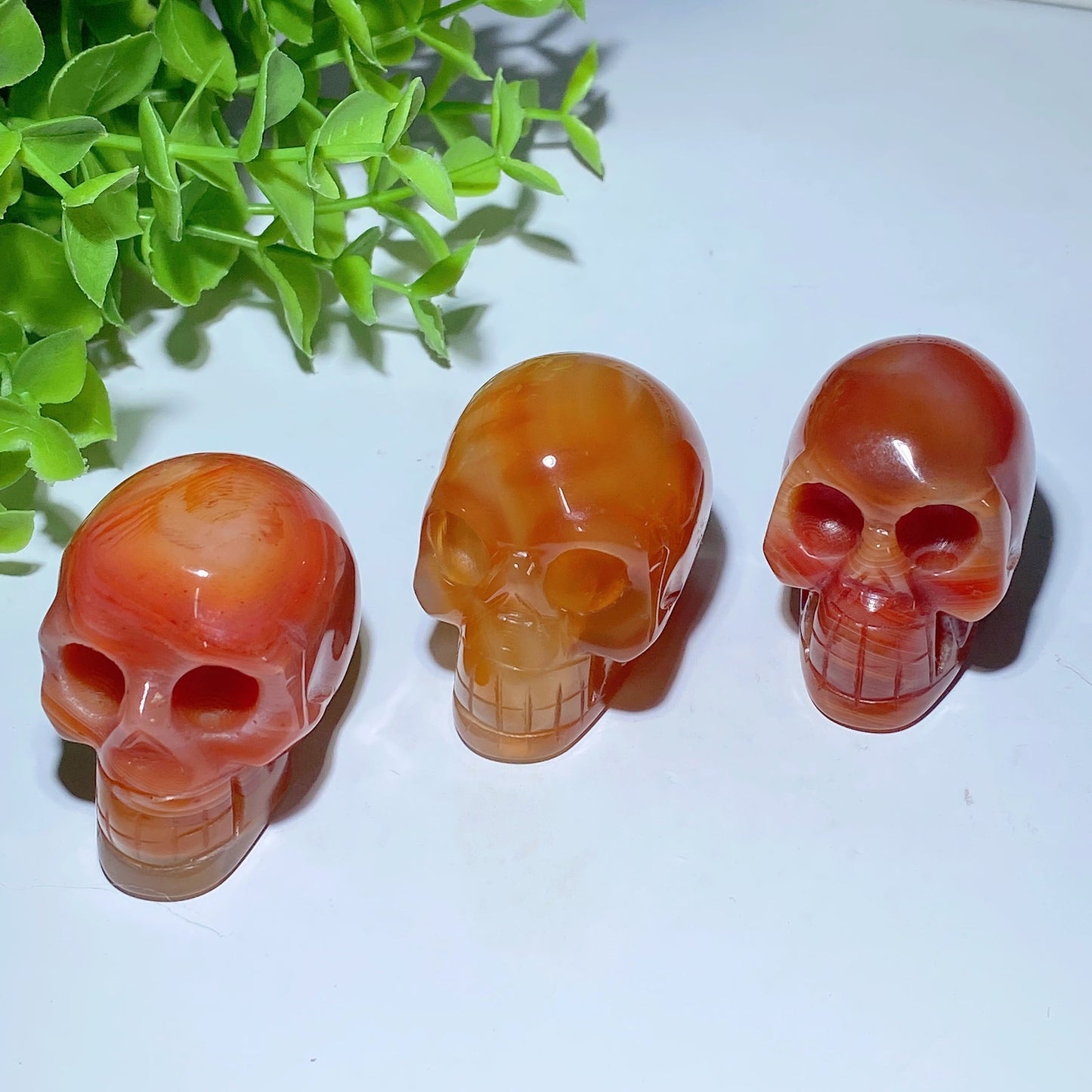 1.8"-2.0" Carnelian Skull Carvings Bulk Wholesale