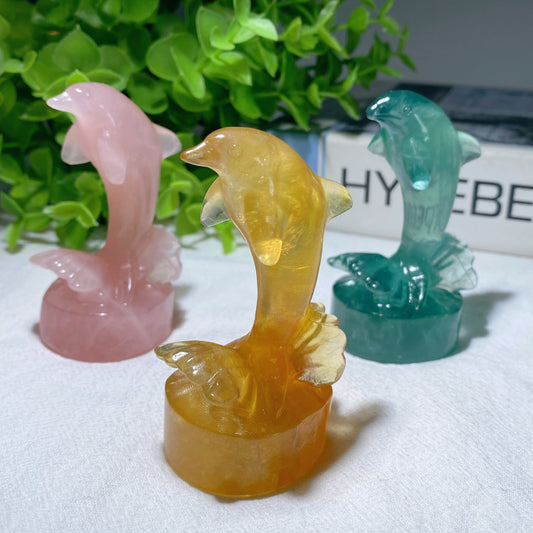 3.0" Mixed Crystal Jumping Dolphin Bulk Wholesale