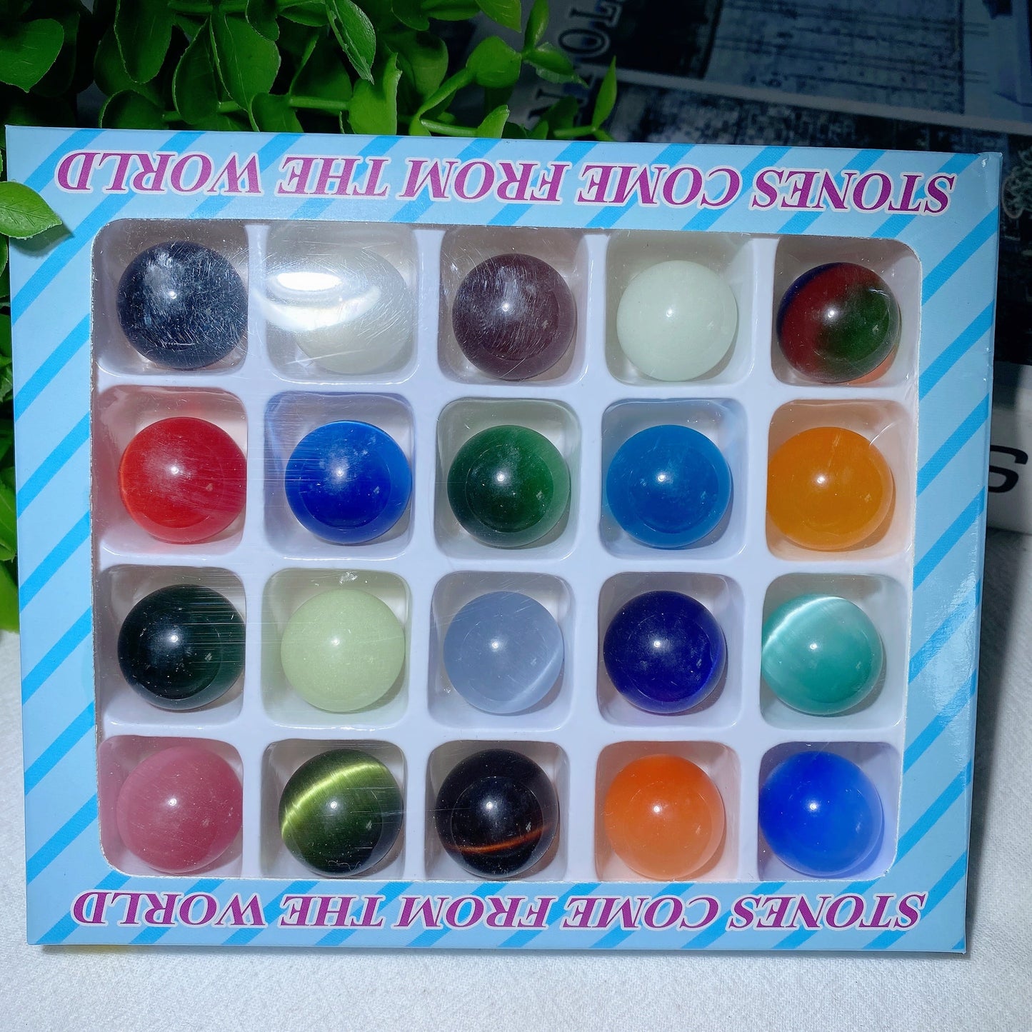 Mixed Cat's Eye Sphere Egg Box Kit Bulk Wholesale