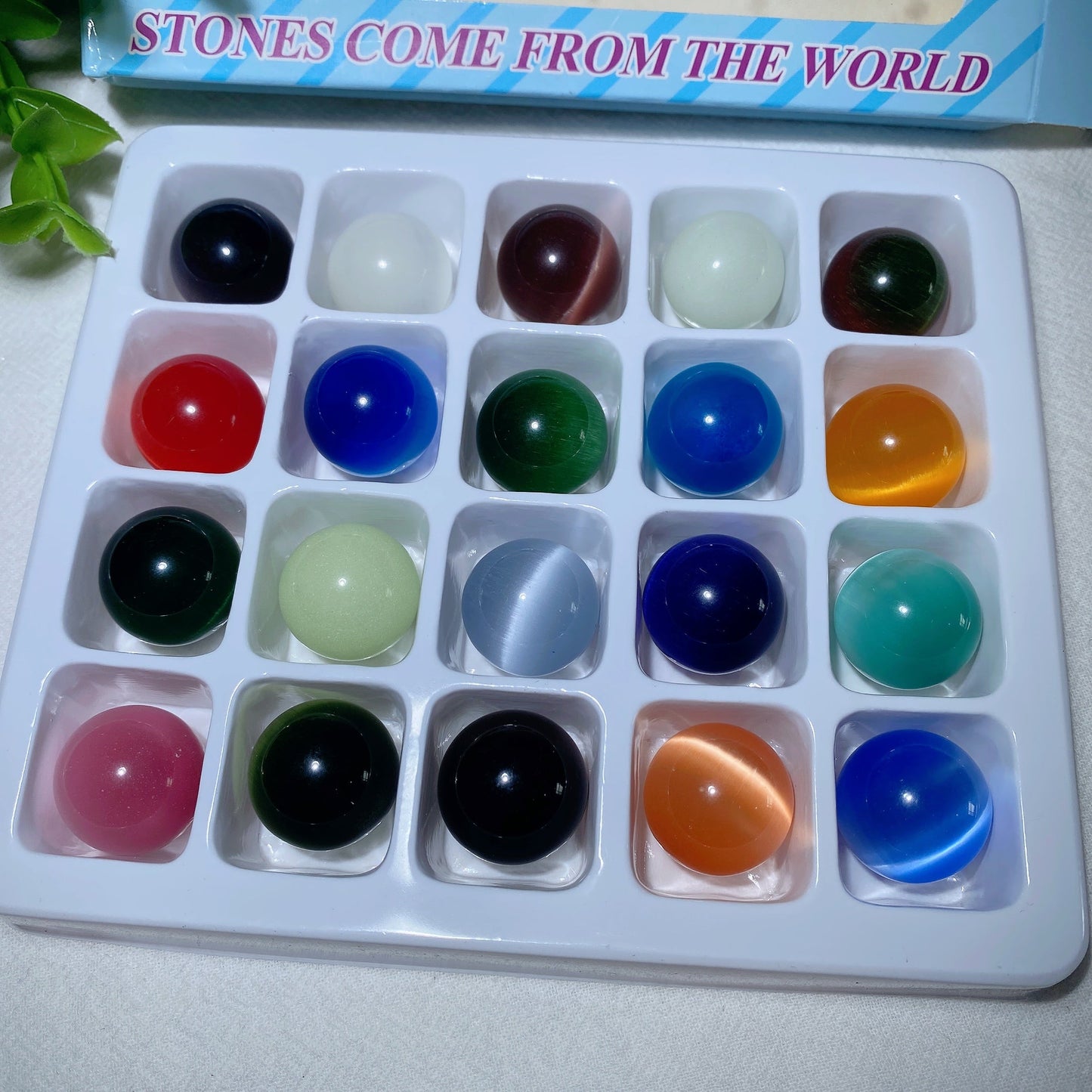 Mixed Cat's Eye Sphere Egg Box Kit Bulk Wholesale