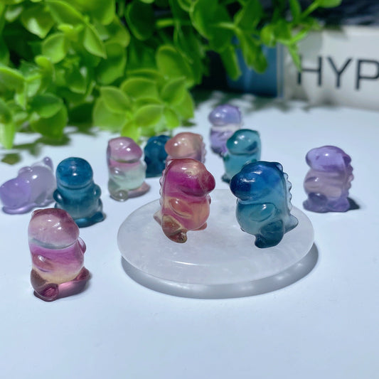 Mini Fluorite Dinosaur Carvings for Jewelry DIY Bulk Wholesale