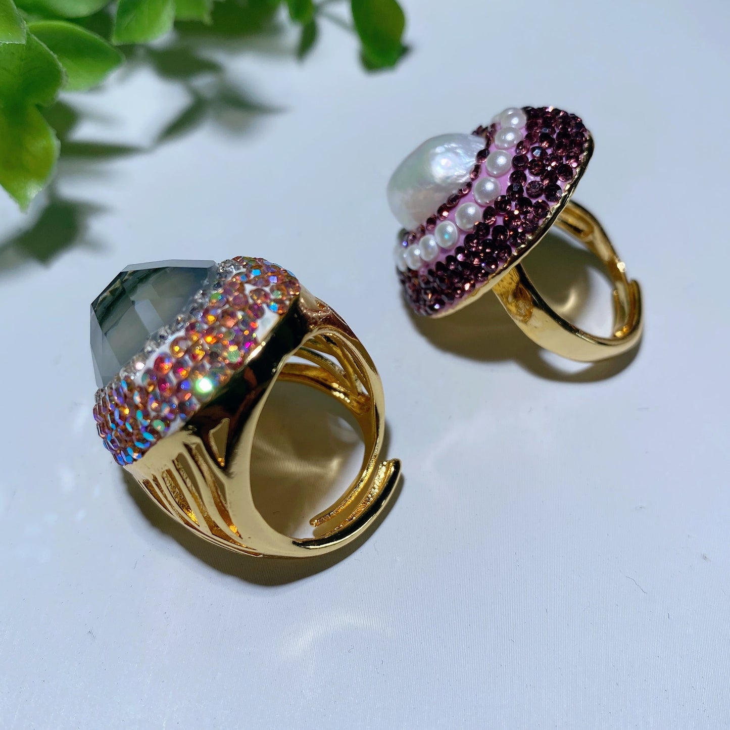 Mixed Crystal Rings Bulk Wholesale