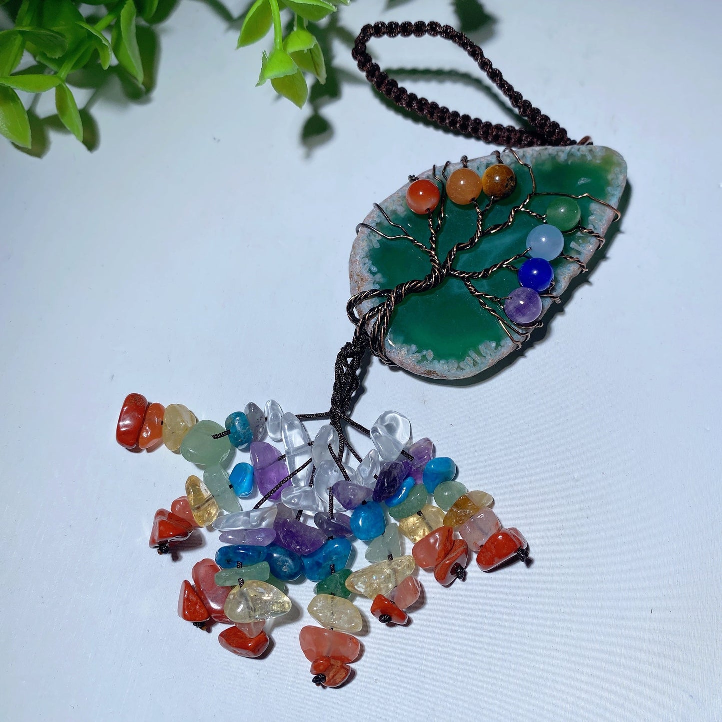 6.5" Colorful Agate Car Hanging Ornament Bulk Wholesale