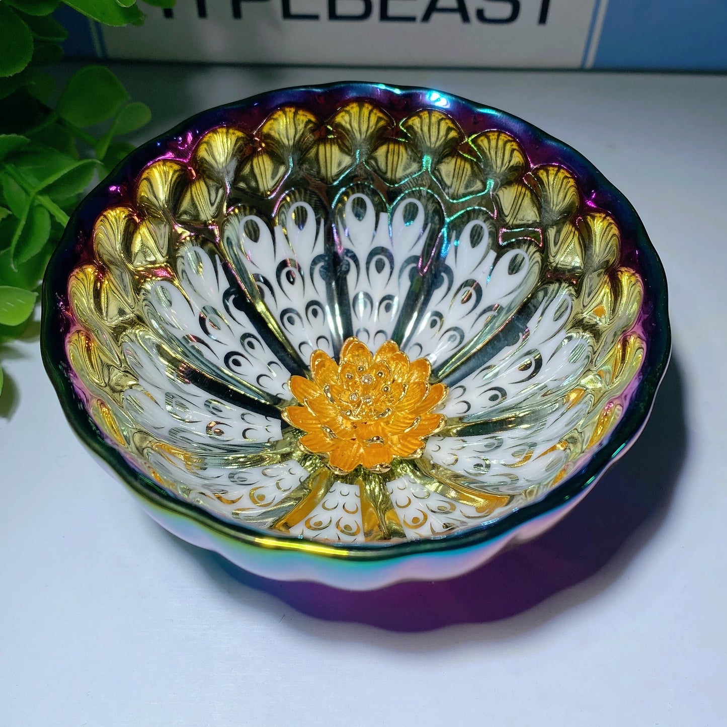 3.7" Aura Dark Rainbow Ceramic Bowl Bulk Wholesale