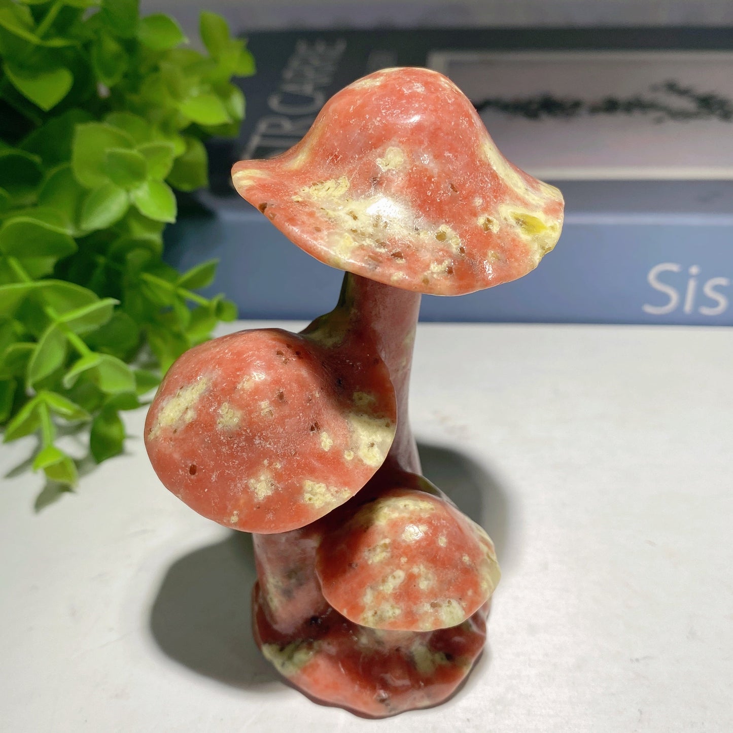 3.9" Jade Serpentine Mushroom Carvings Bulk Wholesale