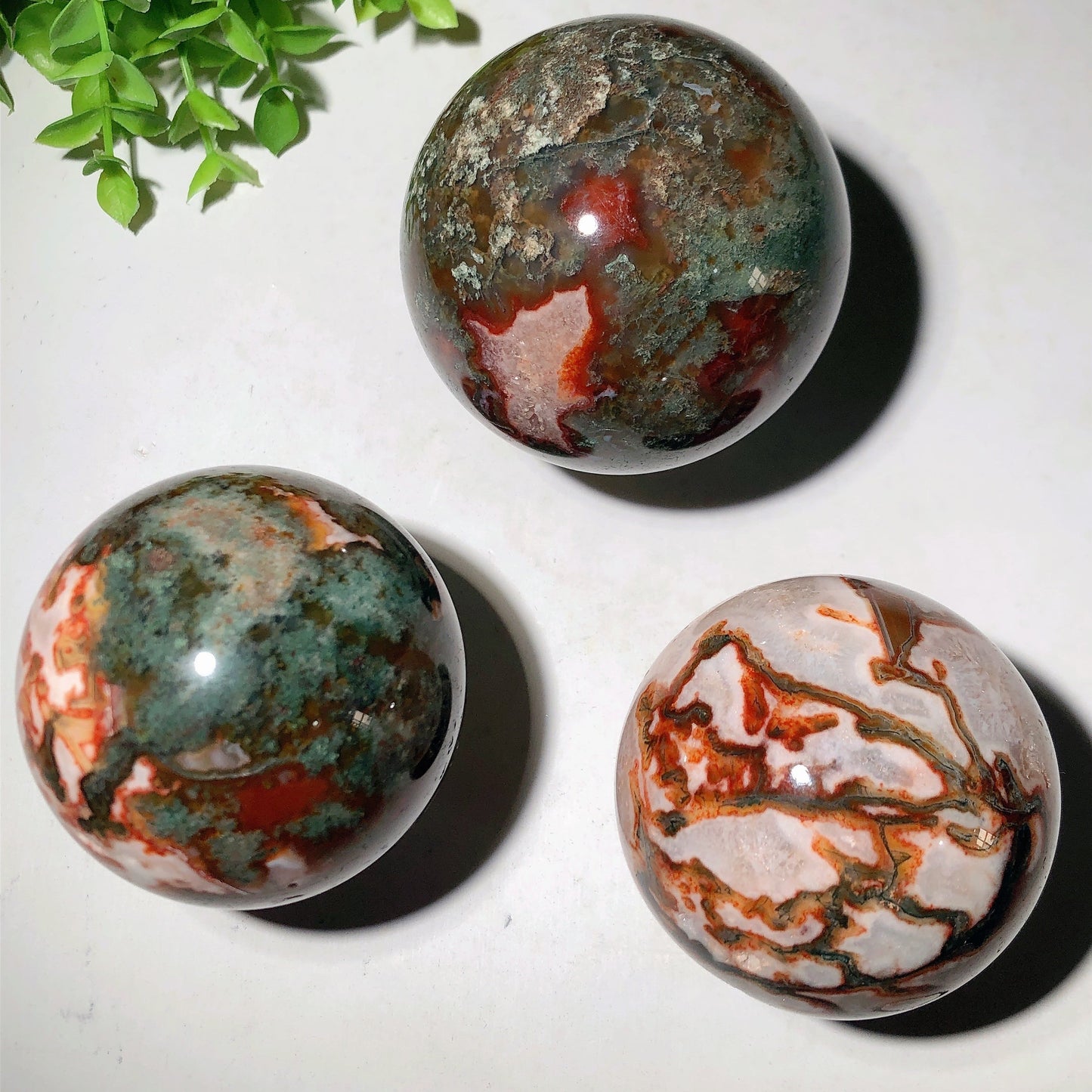 2.0"-4.5" Moss Agate Sphere Bulk Wholesale