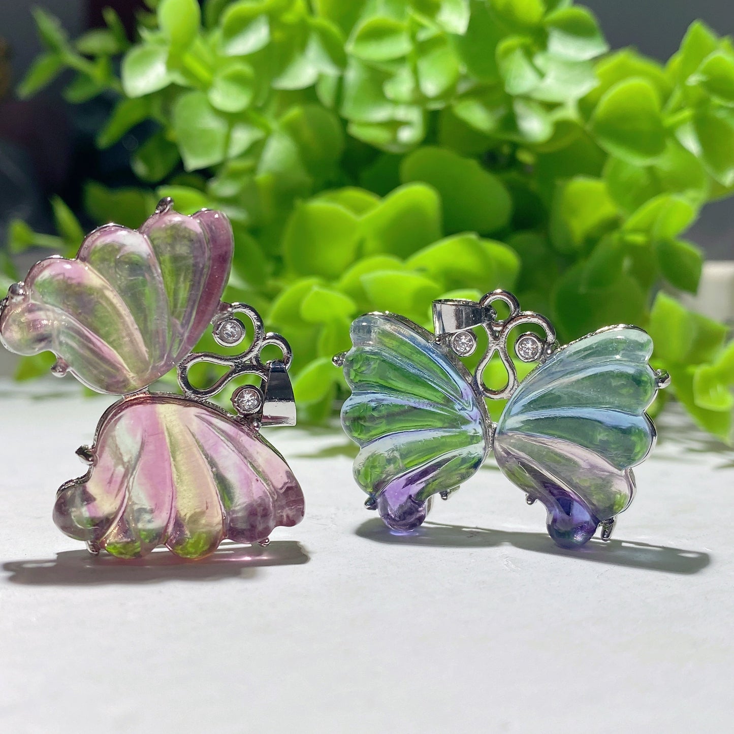 1.4" Fluorite Butterfly Pendant Bulk Wholesale