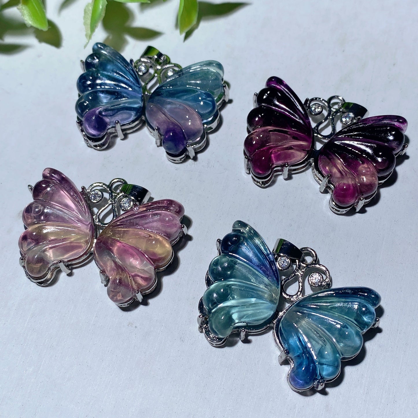 1.4" Fluorite Butterfly Pendant Bulk Wholesale