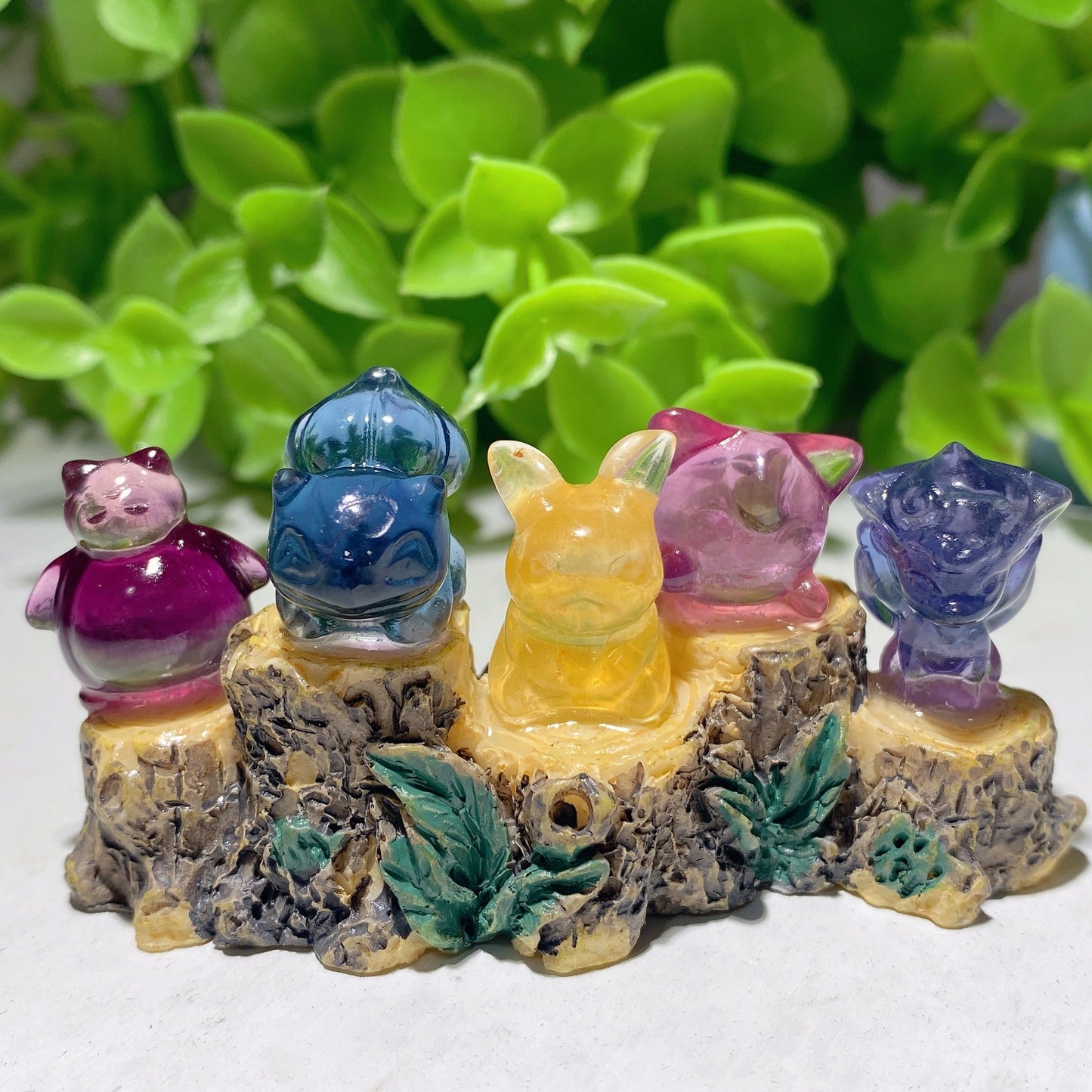 2.5" Mini Fluorite Carvings with Resin Base Free Form Bulk Wholesale