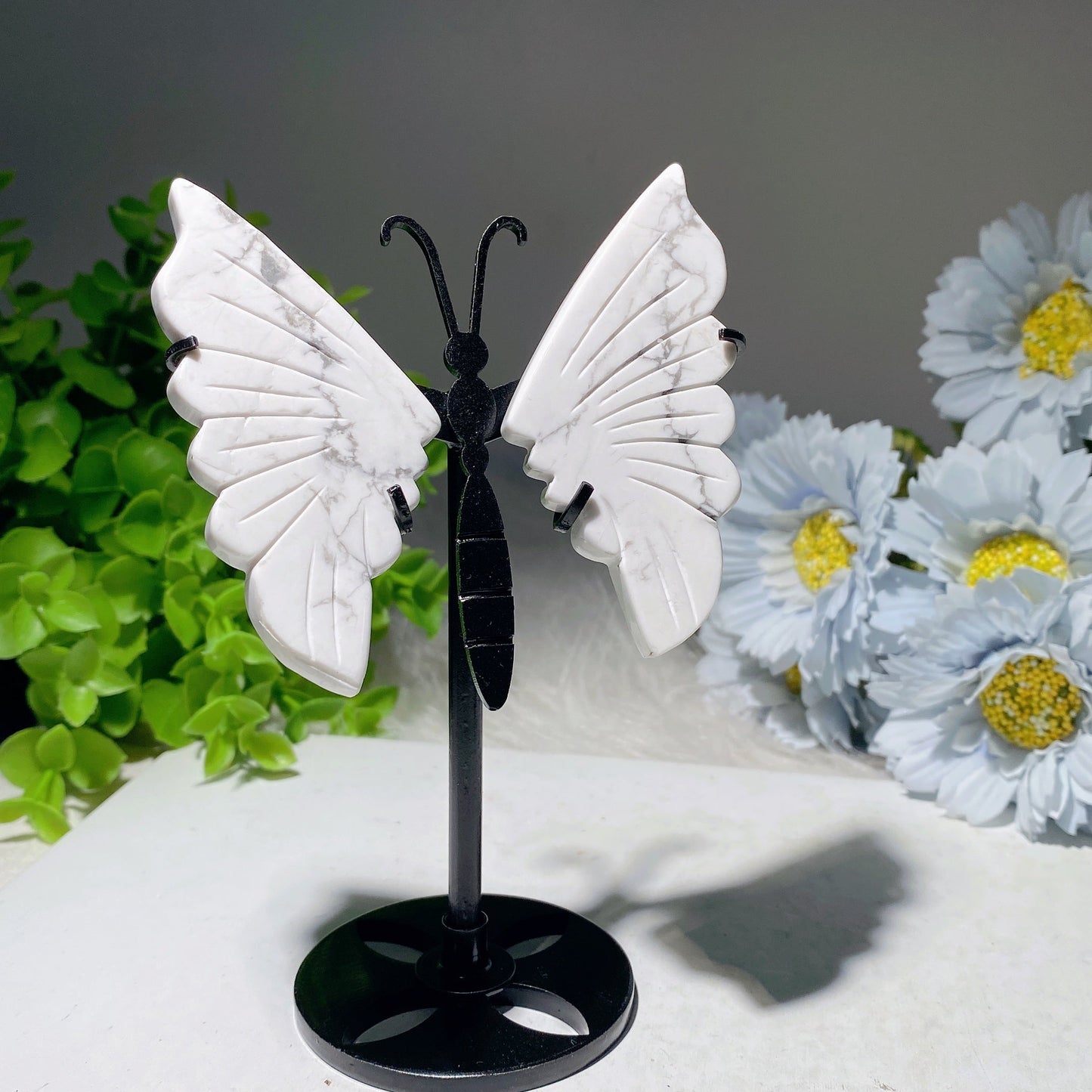 3.5" Mixed Crystal Butterfly Wings Carvings with Stand Bulk Wholesale