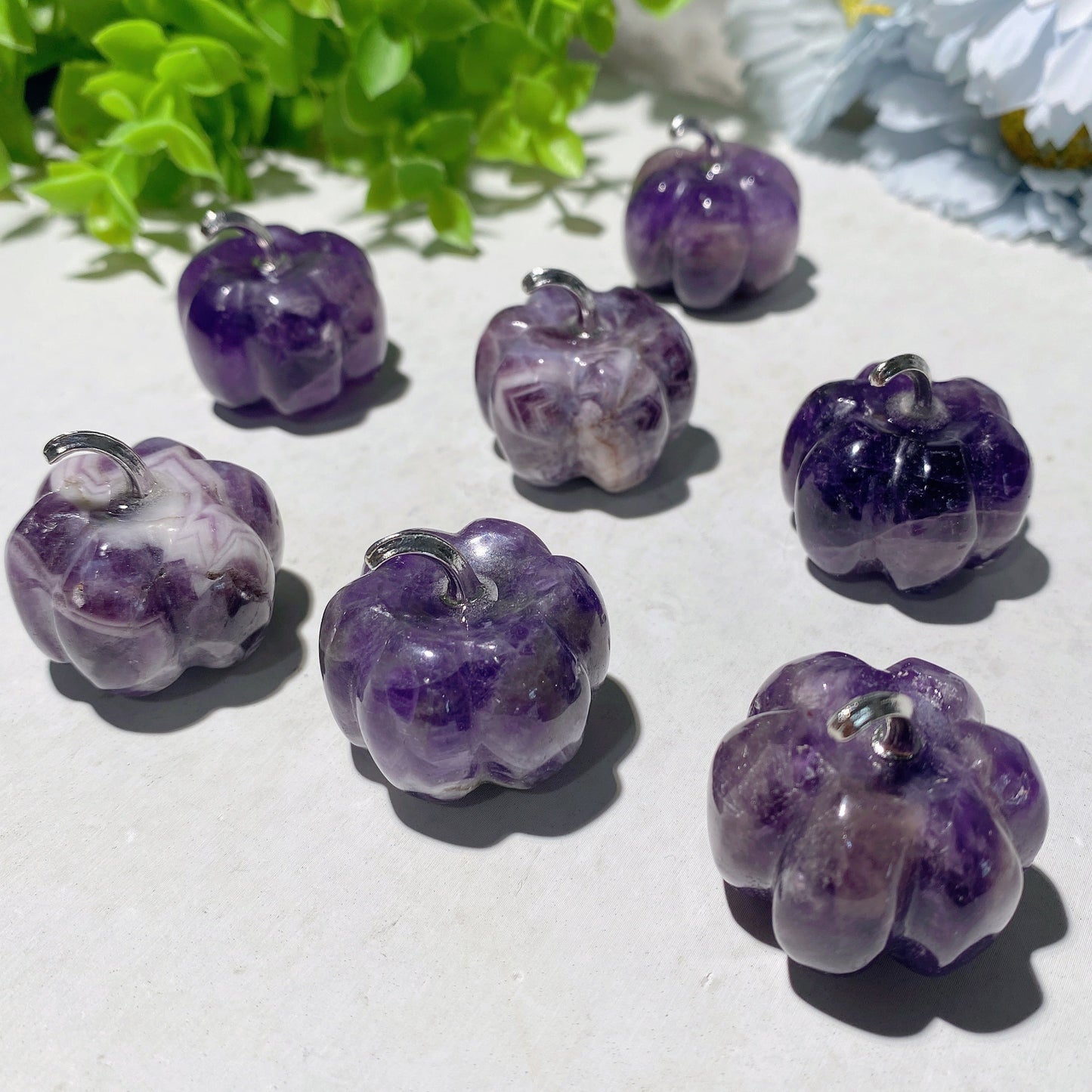 1.15" Dream Amethyst Pumpkin Carvings Bulk Wholesale