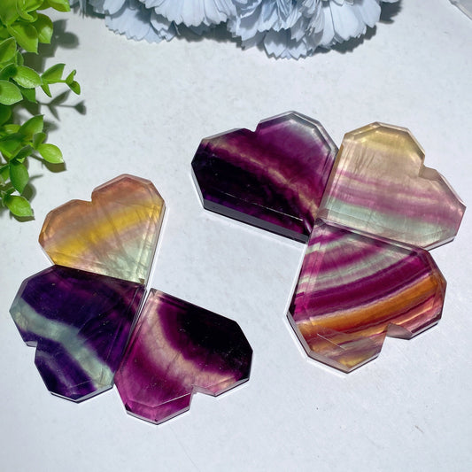 2.0"-2.4" Fluorite Heart Carvings Bulk Wholesale