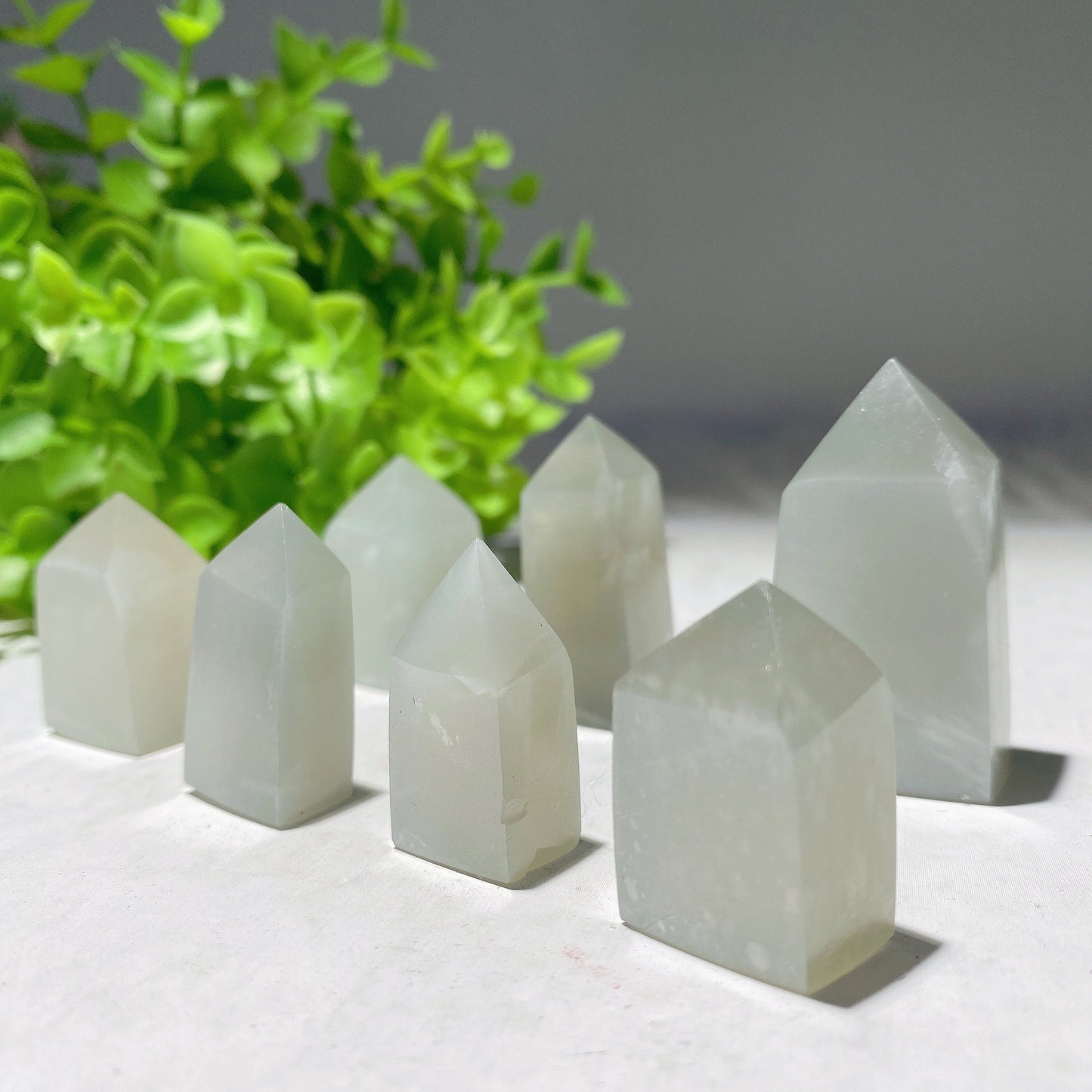 1.0"-2.0" Green Moon Stone Crystal Point Bulk Wholesale