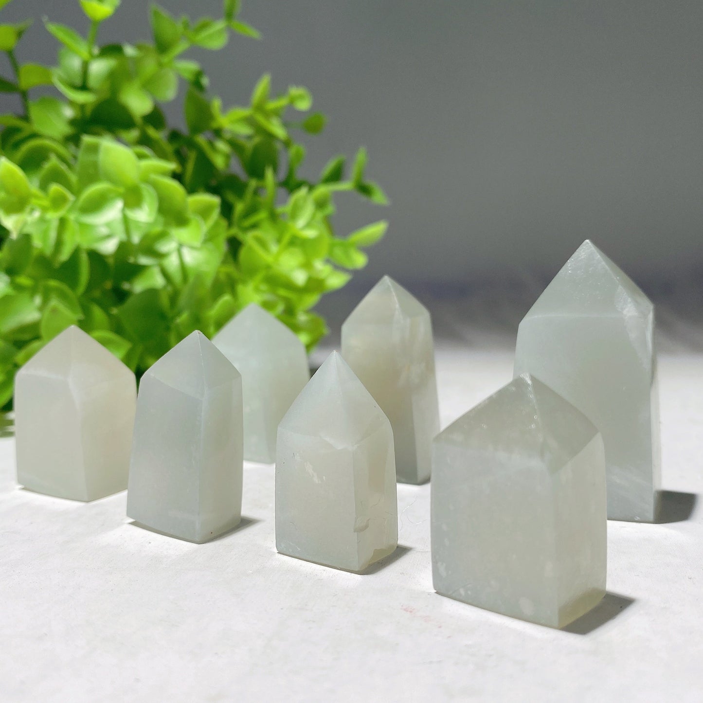 1.0"-2.0" Green Moon Stone Crystal Point Bulk Wholesale