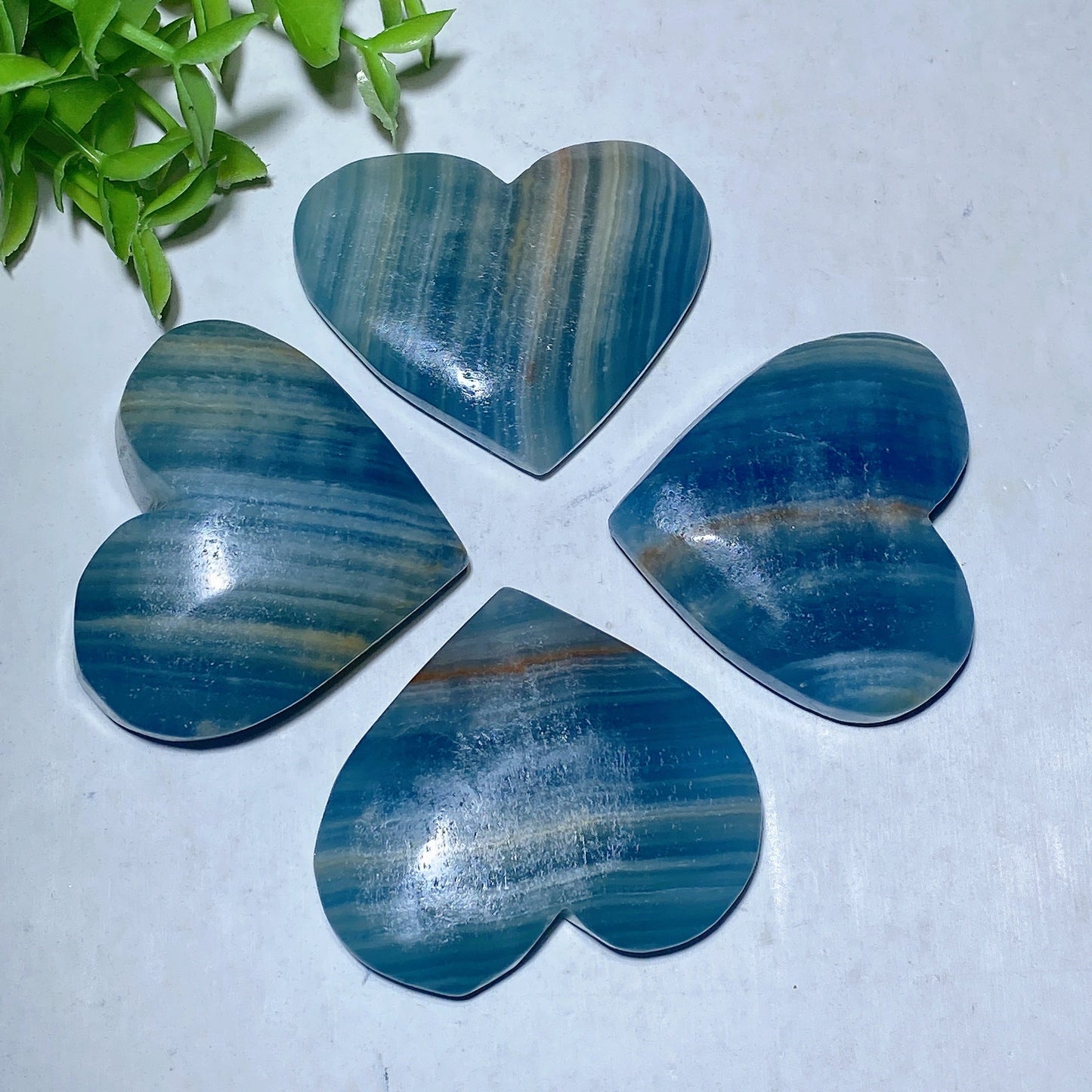 2.1"-2.5" Blue Onyx Heart Carvings Bulk Wholesale