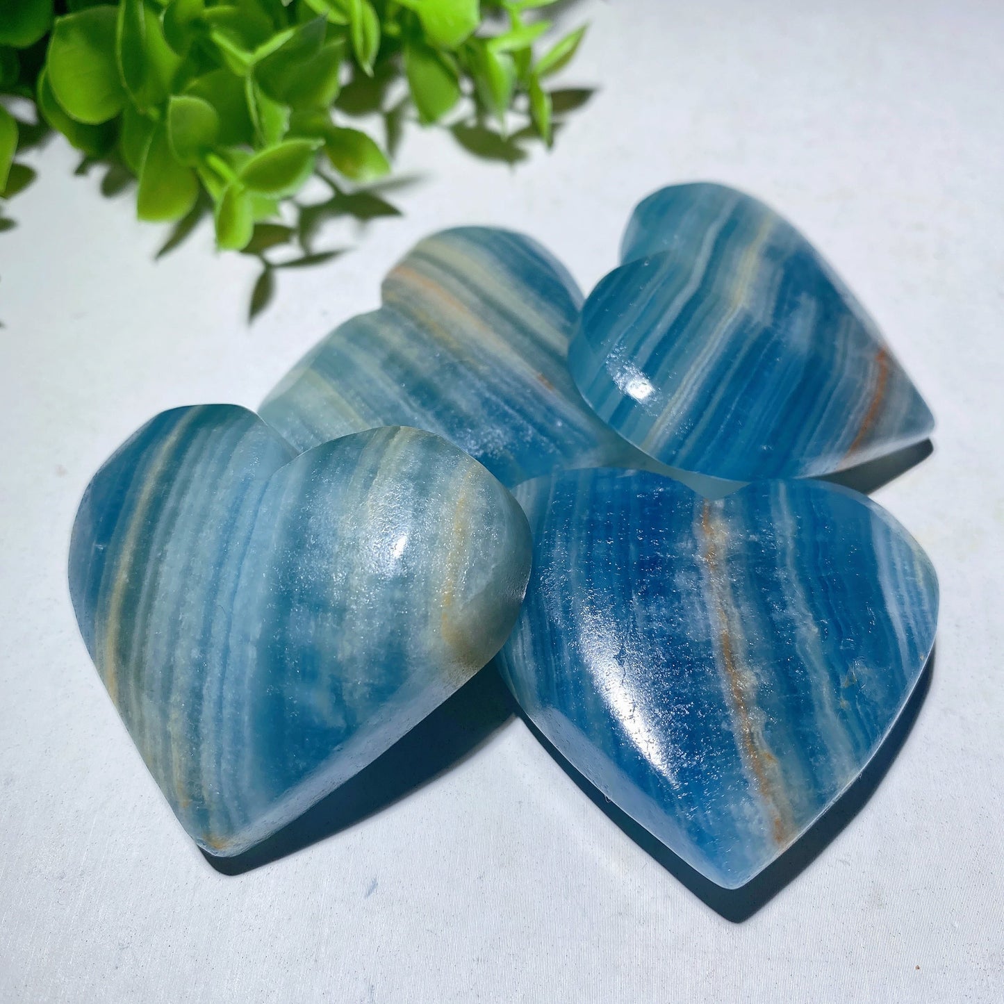 2.1"-2.5" Blue Onyx Heart Carvings Bulk Wholesale
