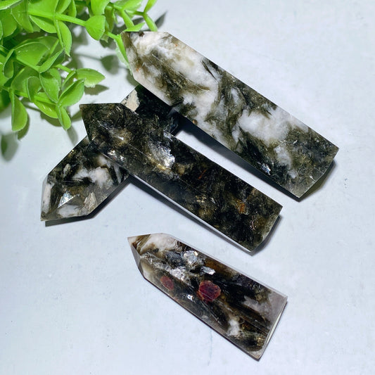 2.0"-3.3" Green Mica Crystal Points Bulk Wholesale