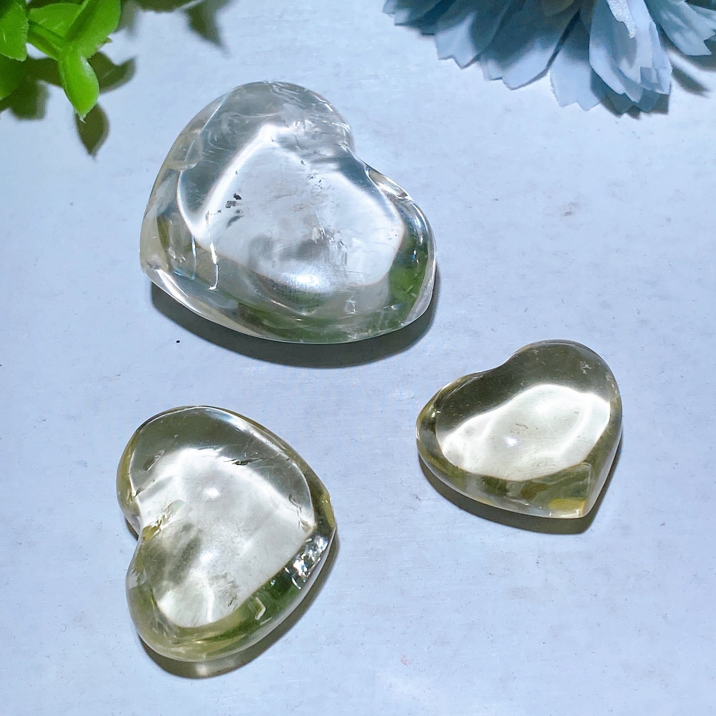 1.0"-2.0" Citrine Moon Heart Carvings Bulk Wholesale