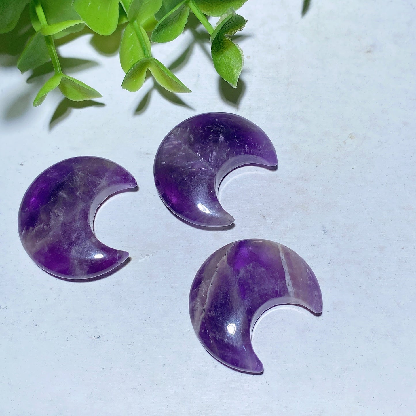 1.1" Dream Amethyst Moon Star Carvings Bulk Wholesale