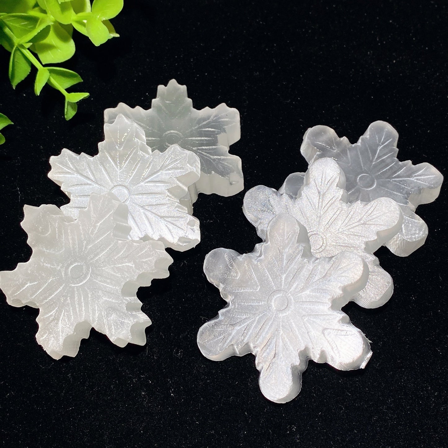 25.0" Selenite Snowflake Carvings Bulk Wholesale