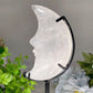 3.5"-4.0" Clear Quartz Moon Face Carvings with Stand Bulk Wholesale