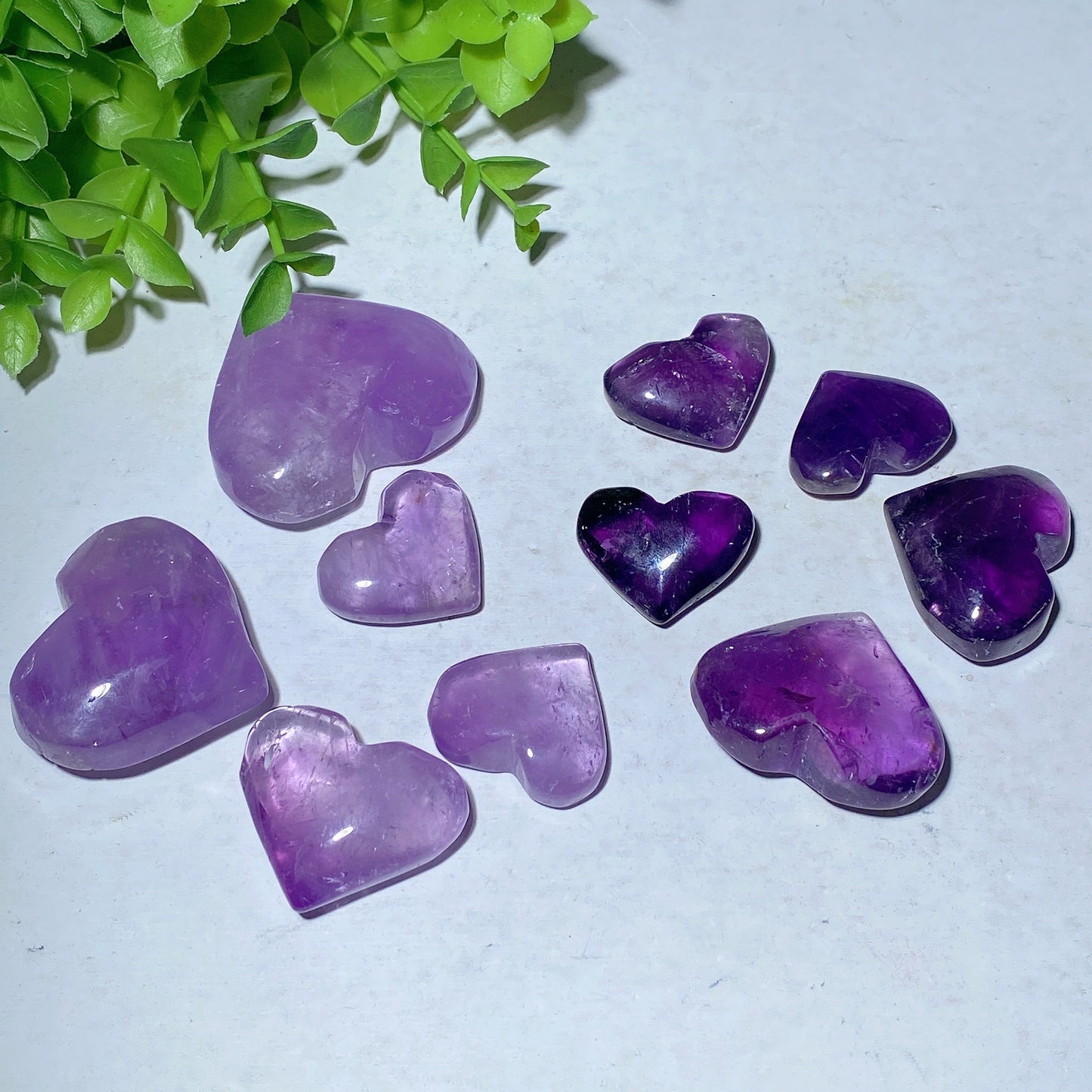 100g Amethyst Heart Carvings Bag Bulk Wholesale