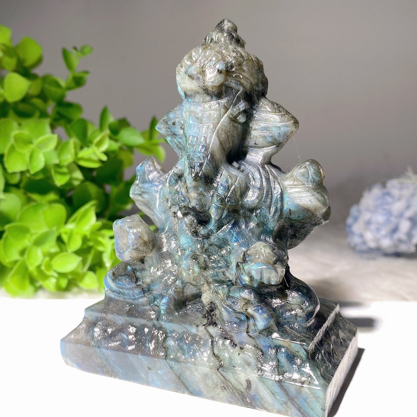 4.0"  Labradorite Ganesha Carvings Bulk Wholesale