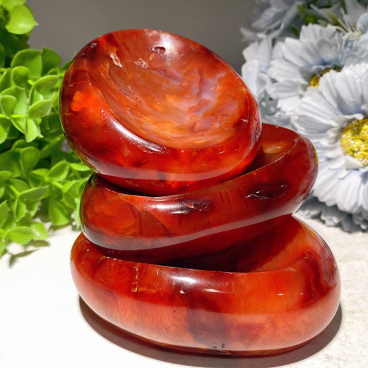 3.3"-3.8" Carnelian Bowl Carvings Bulk Wholesale