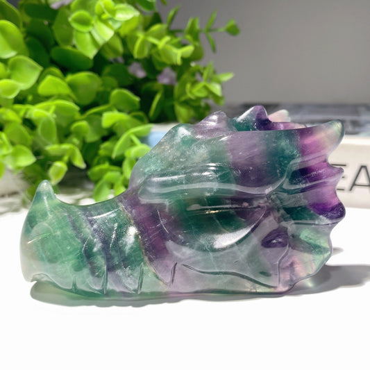 3.7" Fluorite Dragon Head Carvings Bulk Whoelsale