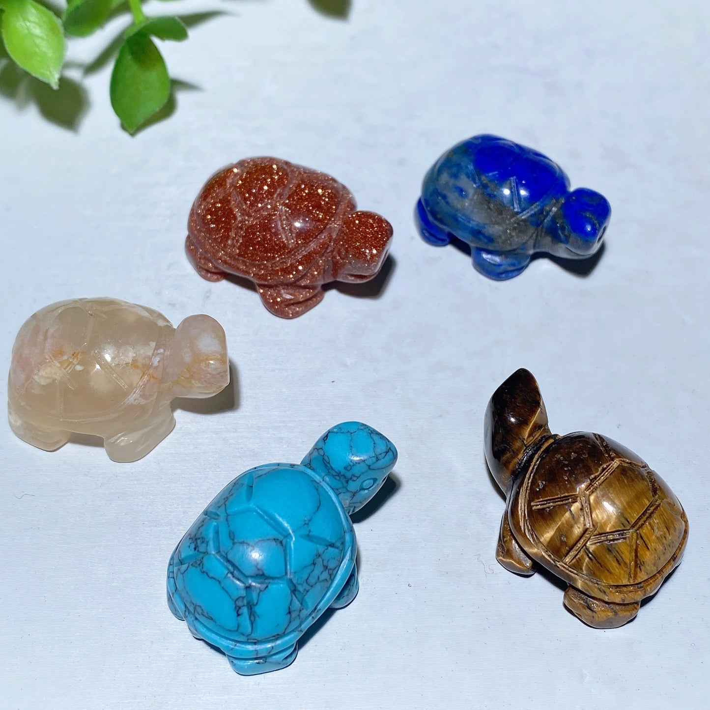 1.1" Mixed Crystal Mini Tortoise Carvings Bulk Wholesale