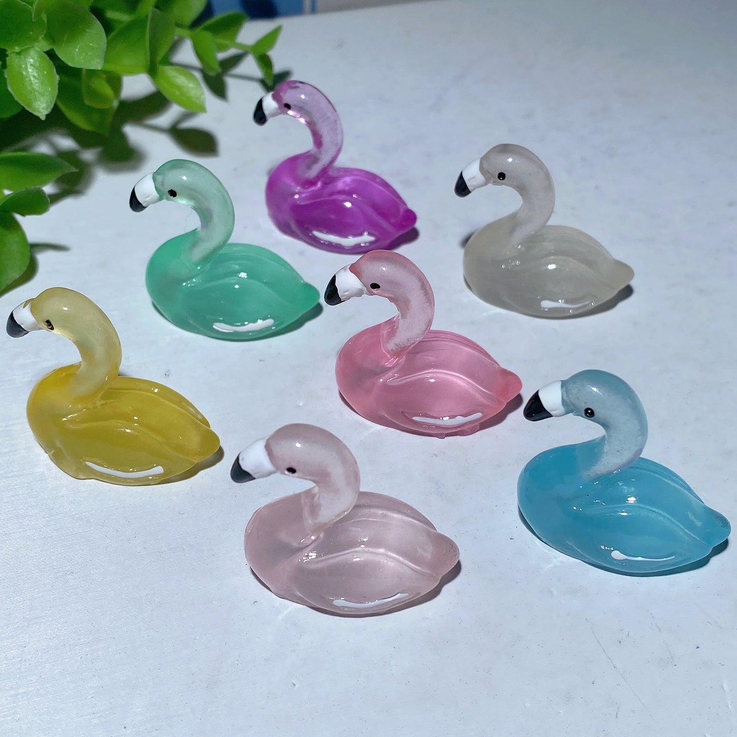 3pcs 26mm Reesin Luminous Mini Flamingo Carvings Bulk Wholesale