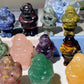 1.5" Mixed Crystal Mini Snata Claus Carvings for Christmas Bulk Wholesale