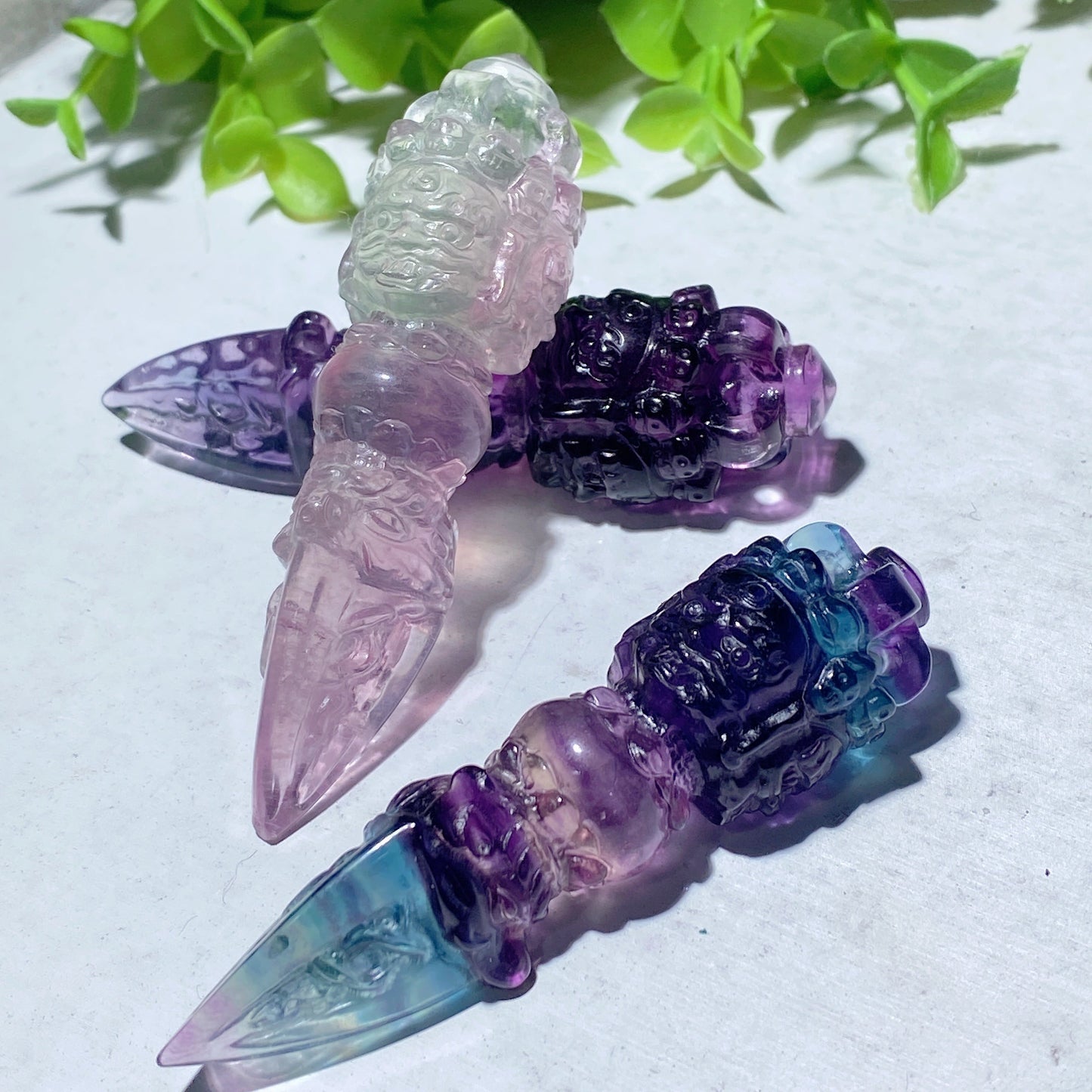 3.1" Fluorite Vajra Pestle Carvings Pendant Bulk Wholesale