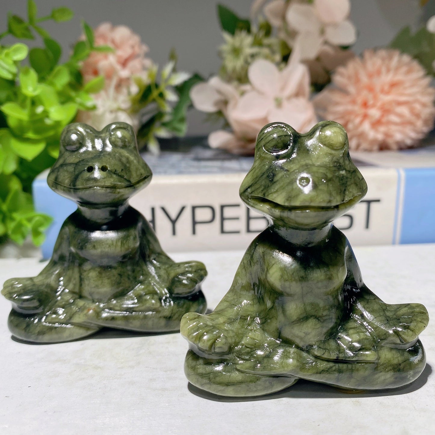 2.3"-3.0" Serpentine Yoga Frog Carvings Bulk Wholesale