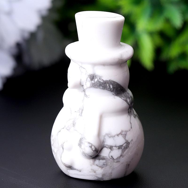 2.35" Howlite Snowman Crystal Carvings Wholesale Crystals