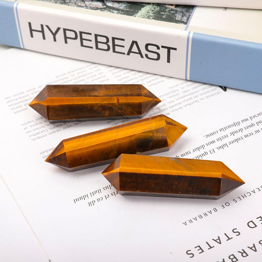 Tiger Eye Double Terminated Points Wholesale Crystals