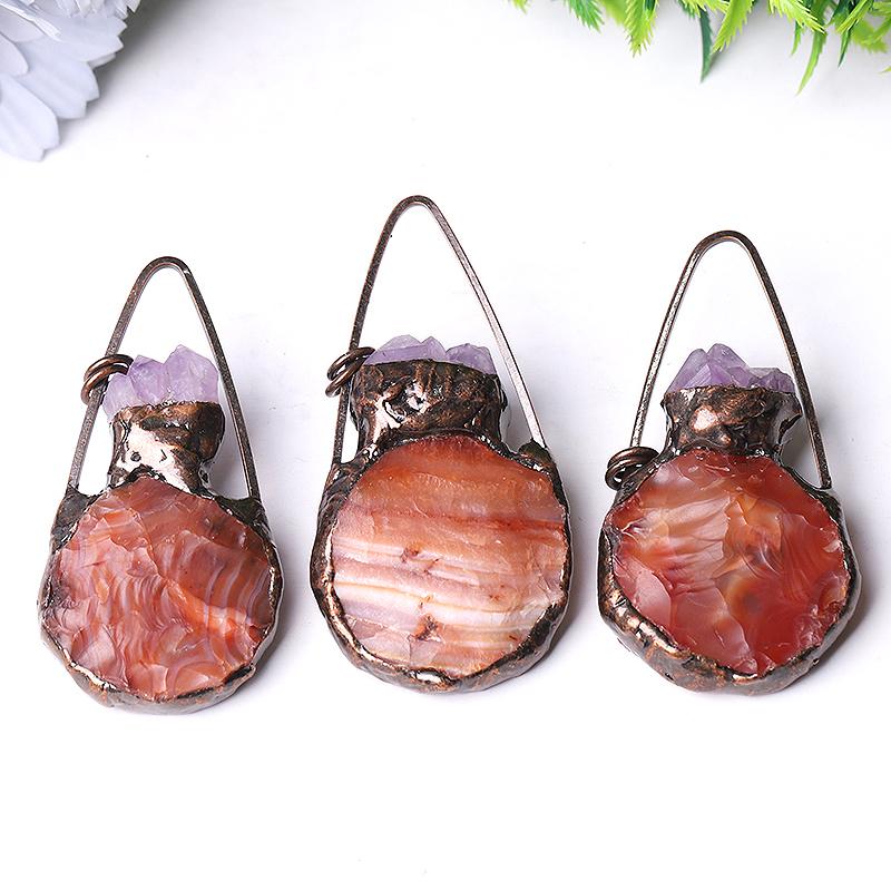 3" Carnelian Amethyst Pendant for Jewelry DIY Wholesale Crystals