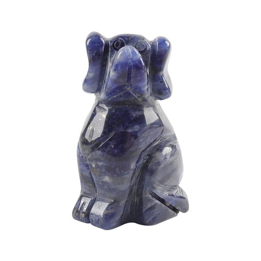 2" Sodalite Dog Figurine Crystal Carvings Wholesale Crystals