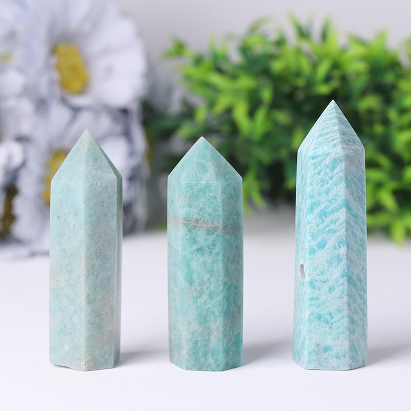 Wholesale Natural Polished Amazon Point Natural Crystal Amazonite Tower Wholesale Crystals