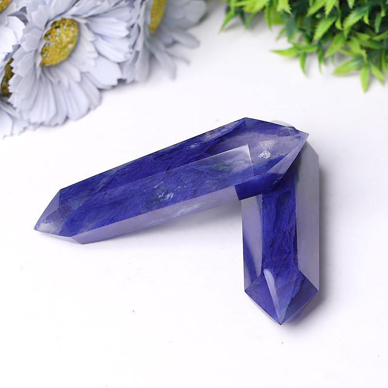 Blue Smelting Quartz Double Terminated Point Wholesale Crystals