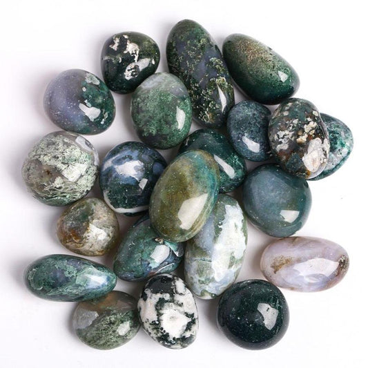 0.1kg Moss Agate Crystal Tumbles Wholesale Crystals