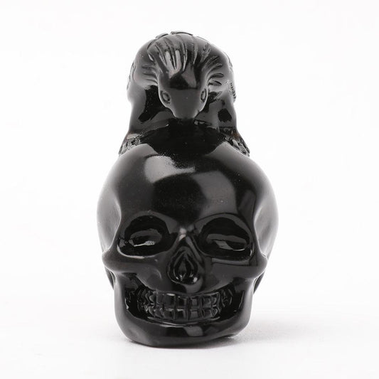 2“ Black Obsidian Skull Carvings for Halloween Wholesale Crystals