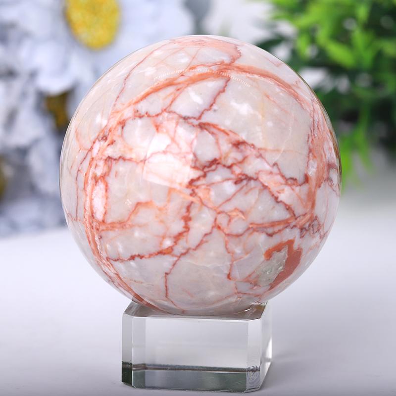 2.5"-4.5" Red Line Sphere Wholesale Crystals