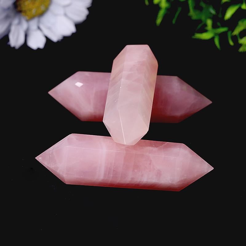 Natural Rose Quartz Double Terminated Points Wholesale Crystals