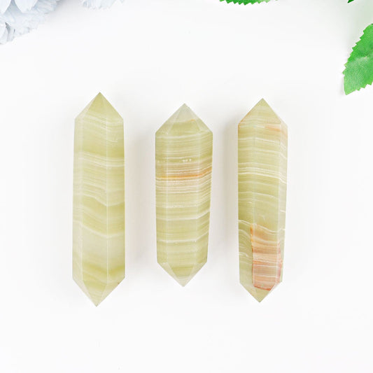 3.0-4.0" Set of 3 Afghan Jade Double Terminated Crystal Point Wholesale Crystals