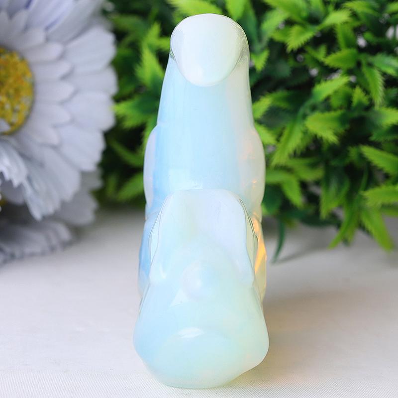 3" Opalite Moon with Rabbit Crystal Carvings Wholesale Crystals