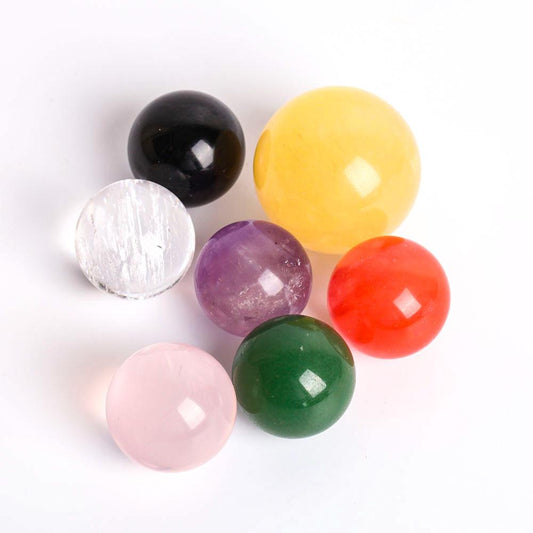 Chakra Sphere With Glass Chakra Stand Full Set Wholesale Crystals
