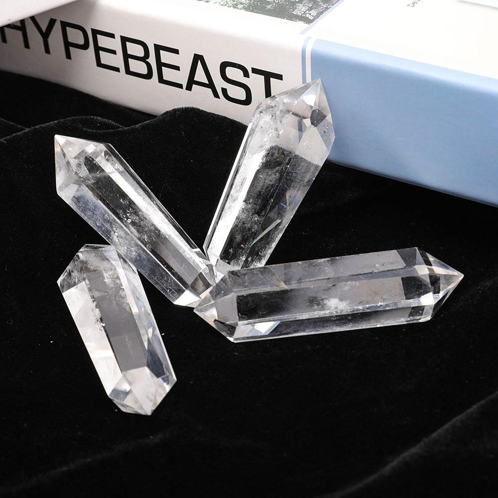 Set of 4 Clear Quartz Double Terminated Points Wholesale Crystals