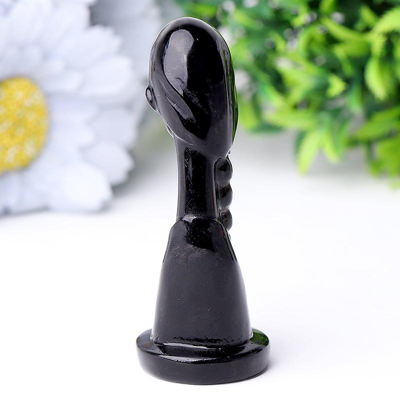 3" Black Obsidian Pray Woman Crystal Carvings Wholesale Crystals