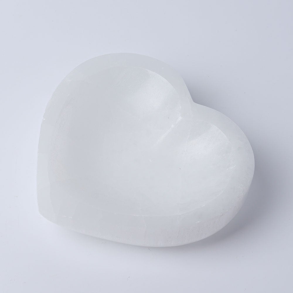 4.5" Selenite Heart Shape Bowl Wholesale Crystals